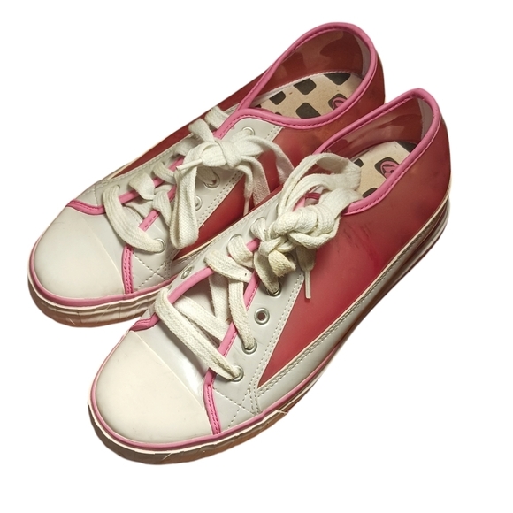 Heelys PINK  & WHITE skate shoes Ladies 7 Style 7586 SKATER Girl RARE VINYL - Picture 2 of 6